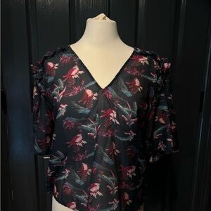 Floral V-Neck Women's Top